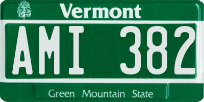 VT license plate AMI382