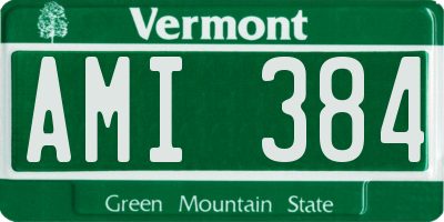 VT license plate AMI384