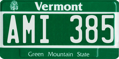 VT license plate AMI385