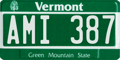 VT license plate AMI387