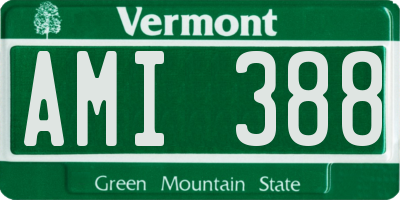 VT license plate AMI388