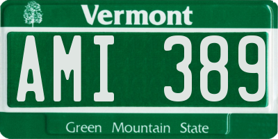 VT license plate AMI389