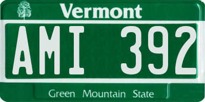 VT license plate AMI392