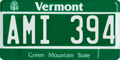 VT license plate AMI394