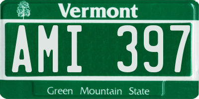 VT license plate AMI397
