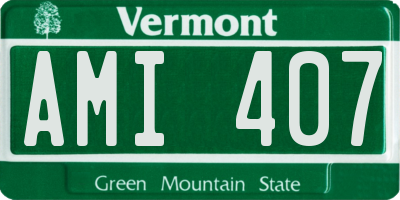 VT license plate AMI407