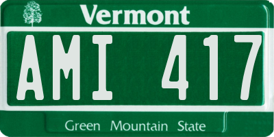 VT license plate AMI417