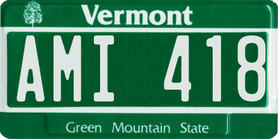VT license plate AMI418