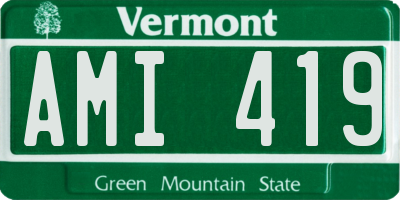 VT license plate AMI419