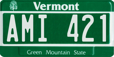 VT license plate AMI421