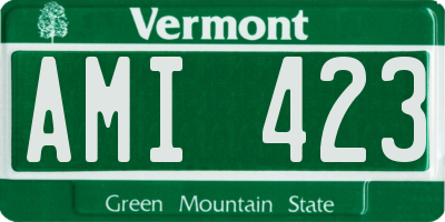 VT license plate AMI423