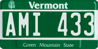VT license plate AMI433