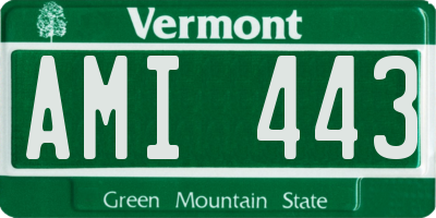 VT license plate AMI443