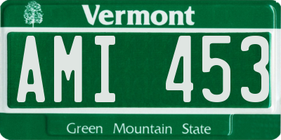VT license plate AMI453