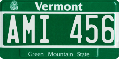 VT license plate AMI456