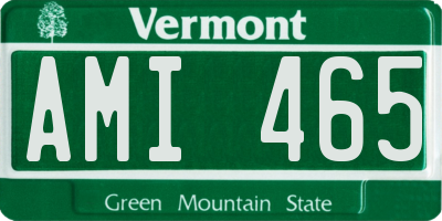 VT license plate AMI465