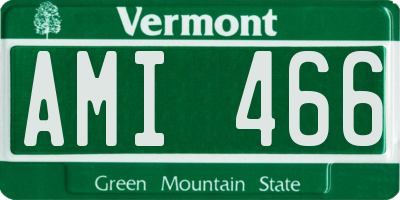 VT license plate AMI466
