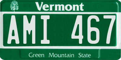 VT license plate AMI467