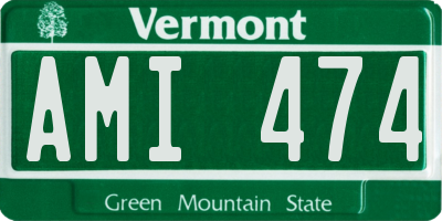 VT license plate AMI474