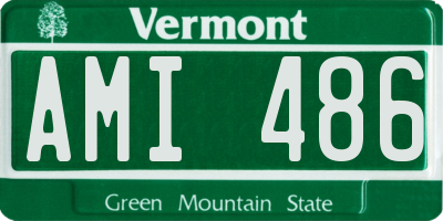 VT license plate AMI486