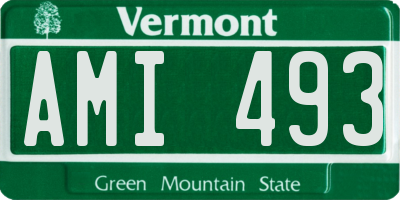 VT license plate AMI493