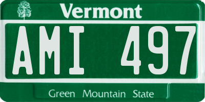 VT license plate AMI497