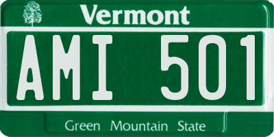 VT license plate AMI501
