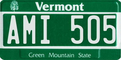 VT license plate AMI505