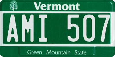 VT license plate AMI507