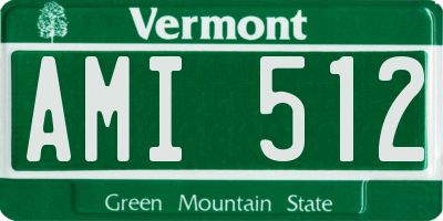 VT license plate AMI512
