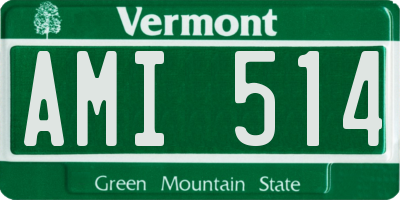VT license plate AMI514