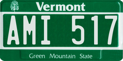 VT license plate AMI517
