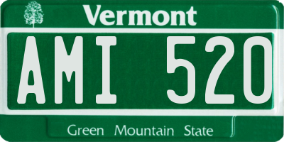 VT license plate AMI520