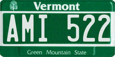VT license plate AMI522