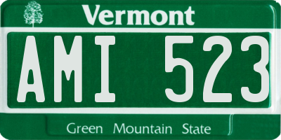VT license plate AMI523