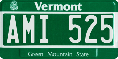 VT license plate AMI525