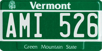 VT license plate AMI526