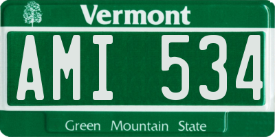 VT license plate AMI534