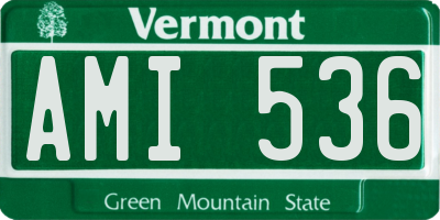 VT license plate AMI536
