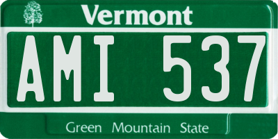 VT license plate AMI537
