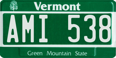 VT license plate AMI538