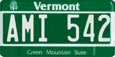 VT license plate AMI542
