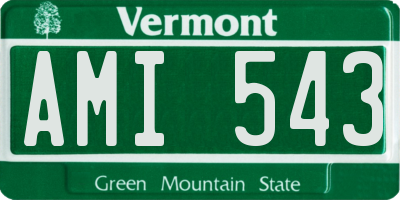 VT license plate AMI543