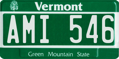 VT license plate AMI546