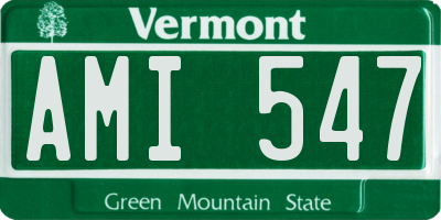 VT license plate AMI547