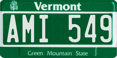 VT license plate AMI549