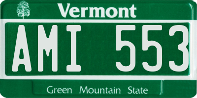 VT license plate AMI553
