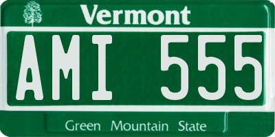 VT license plate AMI555