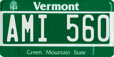 VT license plate AMI560