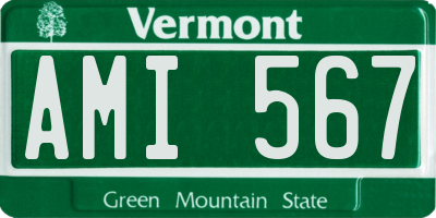 VT license plate AMI567